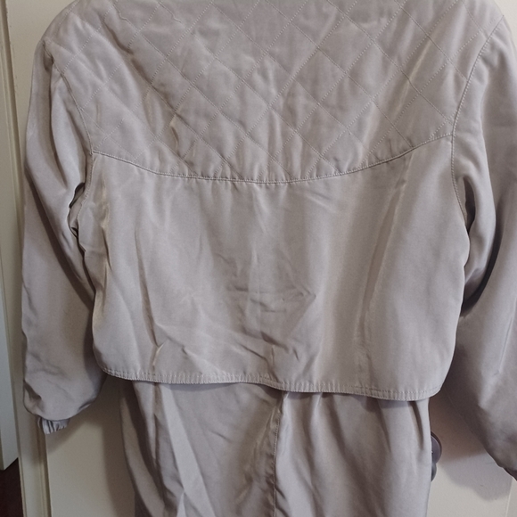 VTG Luba Paris Women's Metallic Khaki Spring Fall Coat Jacket Lagenlook - Picture 3 of 11